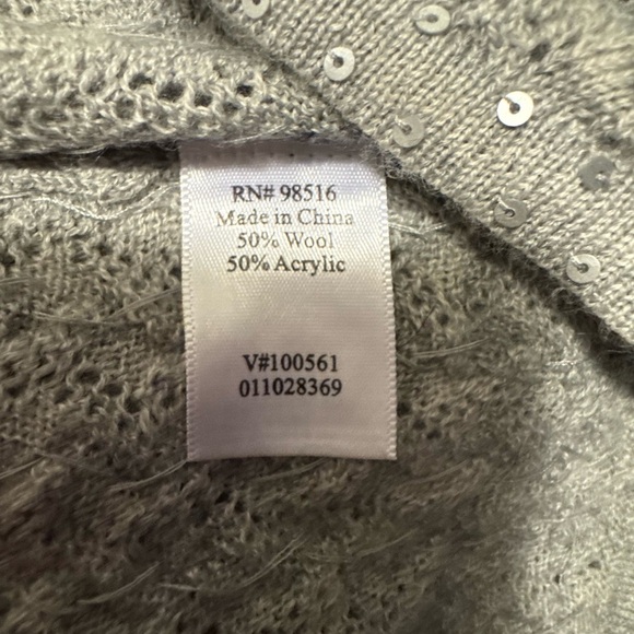 Coldwater Creek Silver Sequin Sweater - Picture 9 of 10